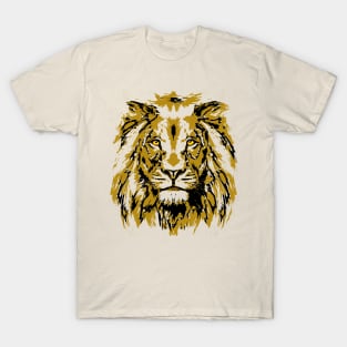 Beige Lion Head - Lion Portrait - Tigazprint T-Shirt